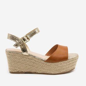 2/$15 Bamboo Two-Tone Espadrille Platform Sandals